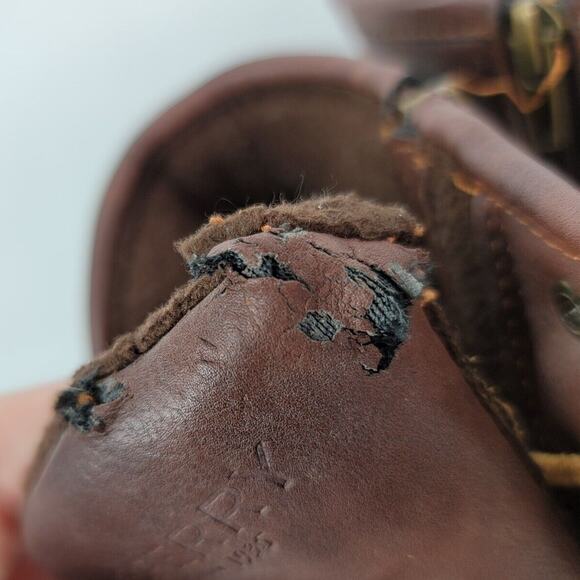 Sperry Duck Boots Girls 4 Topsides Saltwater Brown Leather Side Zip YG55362 - Picture 10 of 14